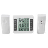 Wireless Digital Audible Alarm Refrigerator Thermometer with 2PCS Sensor Min/Maximum Display