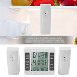 Wireless Digital Audible Alarm Refrigerator Thermometer with 2PCS Sensor Min/Maximum Display - Low Angle