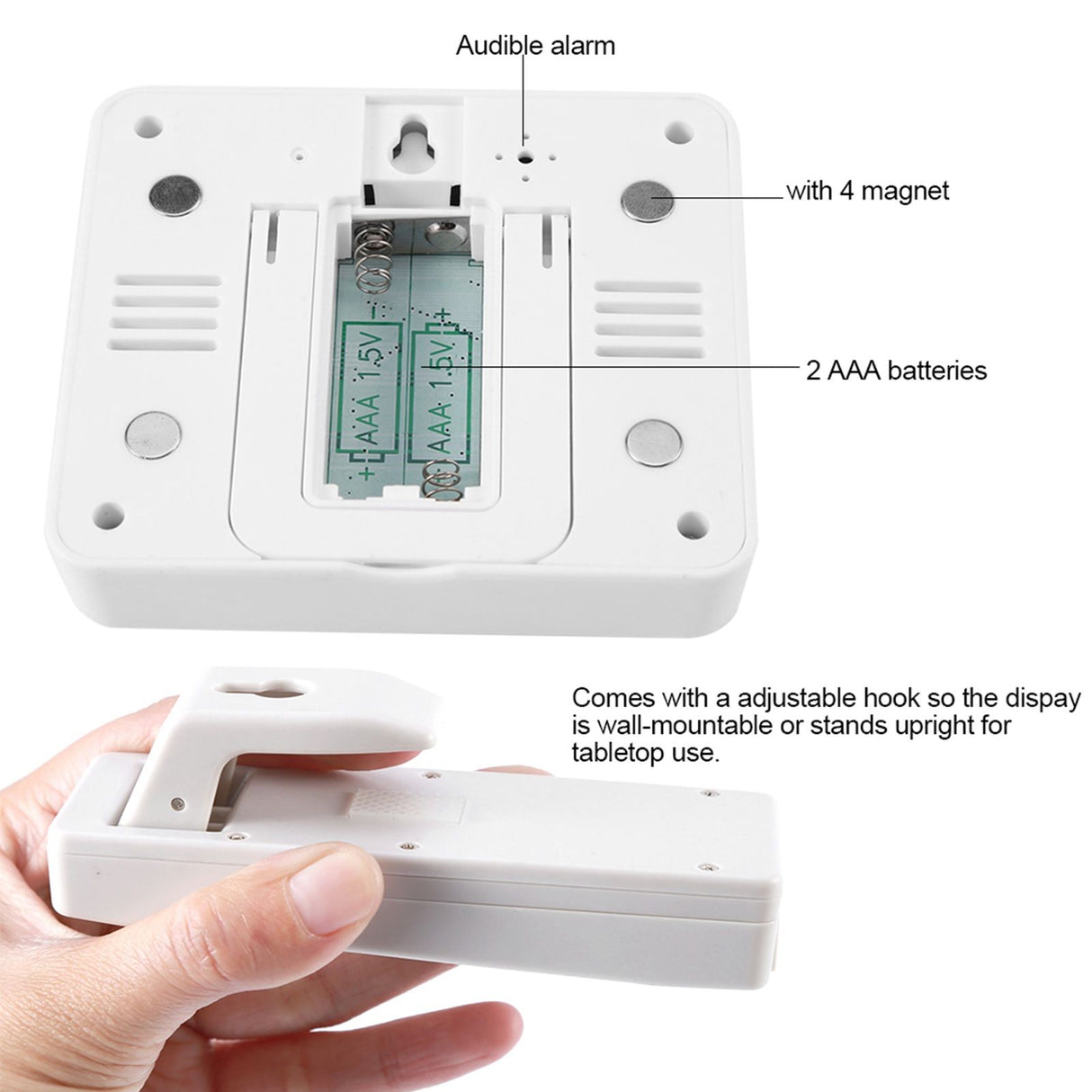 Wireless Digital Audible Alarm Refrigerator Thermometer with 2PCS Sensor Min/Maximum Display
