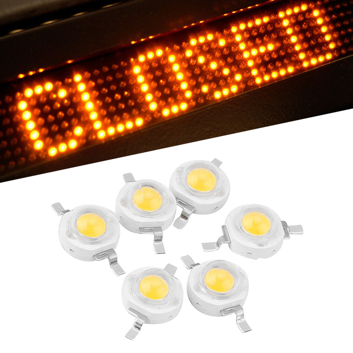 1W High Power LED Beads Light Emitting Diode Chips SMD for DIY Lighting Fixtures Warm White