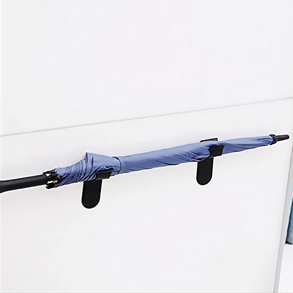 Black Plastic Self Adhesive Umbrella Holder Car Storage Rack Hanger Home Wall Hook