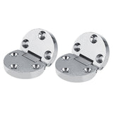 2Pcs Zinc Alloy Self Supporting Folding Table Hinges Home Flap Tables Furniture Oval Hardware - Side View