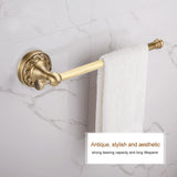 Antique Brass Bathroom Towel Holder Rack Single Pole Bar Clothes Hanger Shelf Wall Mount - Top-Down View
