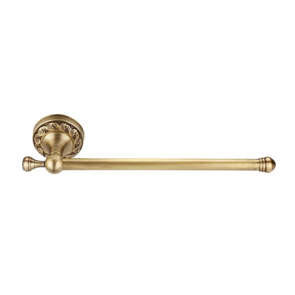 Antique Brass Bathroom Towel Holder Rack Single Pole Bar Clothes Hanger Shelf Wall Mount