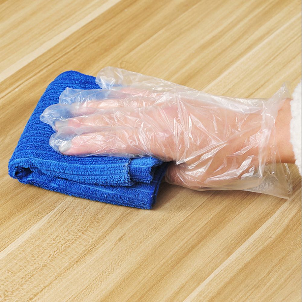 50pcs/Bag PE Clear Disposable Gloves Safe for Food Preparing Medical Restaurant Hairdressing
