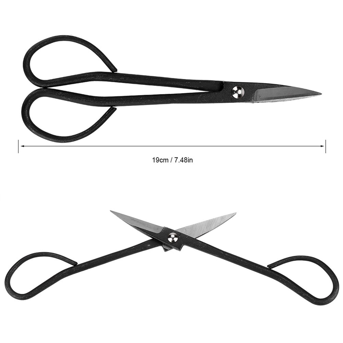 190mm Stainless Steel Garden Bonsai Scissors Shear Root Branch Trimming Pruning Tools