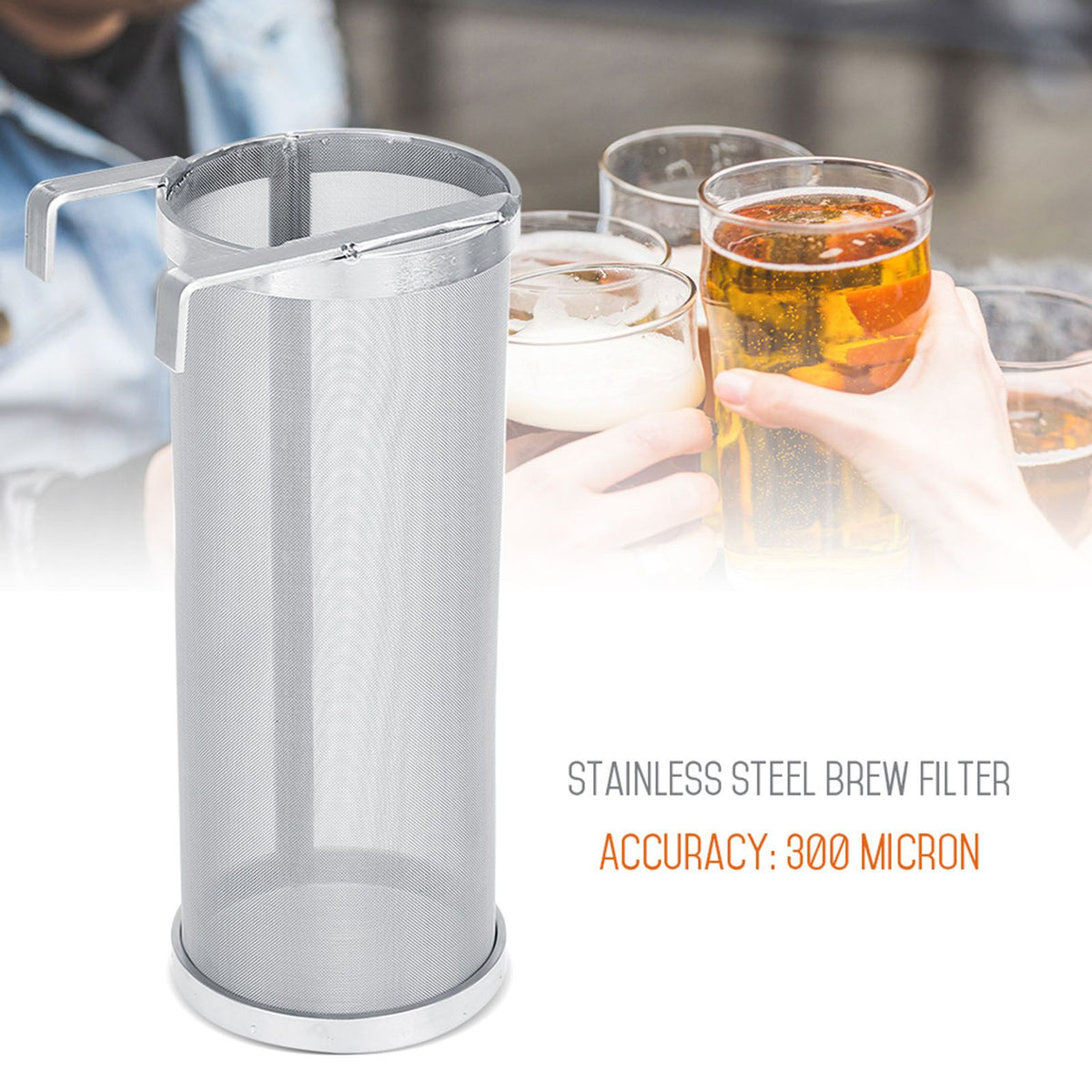 300 Micron Stainless Steel Homemade Brew Beer Hop Mesh Filter Strainer #1 10 x 25.5cm