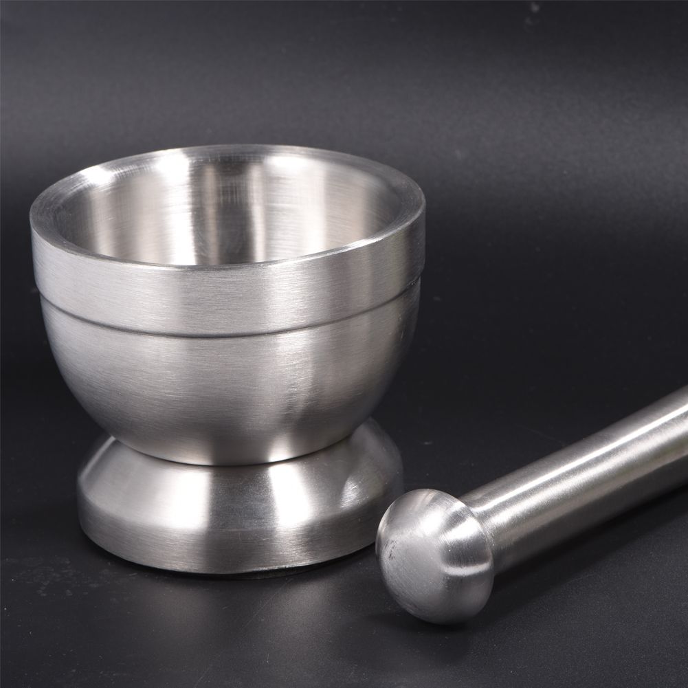 Stainless Steel Mortar and Pestle Mixing Grinding Bowl Set Kitchen Garlic Grinder Tool
