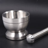 Stainless Steel Mortar and Pestle Mixing Grinding Bowl Set Kitchen Garlic Grinder Tool - Extra Image