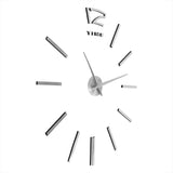 3D Mirror Luxury Modern DIY Large Wall Clock Surface Sticker Room Art Home Office Decor Silver