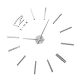 3D Mirror Luxury Modern DIY Large Wall Clock Surface Sticker Room Art Home Office Decor Silver - Rear View