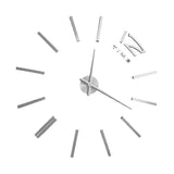 3D Mirror Luxury Modern DIY Large Wall Clock Surface Sticker Room Art Home Office Decor Silver - Close-Up Angle