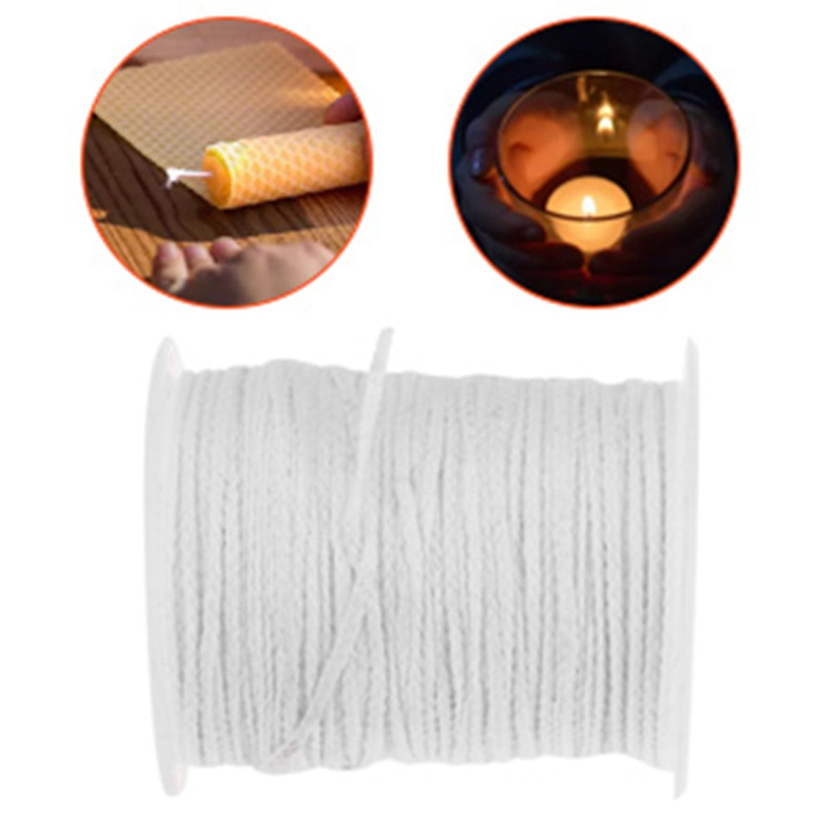 61m Environmental Spool of Cotton Braid Candle Wick Core for DIY Oil Lamps