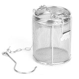 Stainless Steel Tea Ball Strainer Soup Seasonings Seperation Basket Spice Filter 8 x 10cm