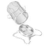Stainless Steel Tea Ball Strainer Soup Seasonings Seperation Basket Spice Filter 8 x 10cm - Side View