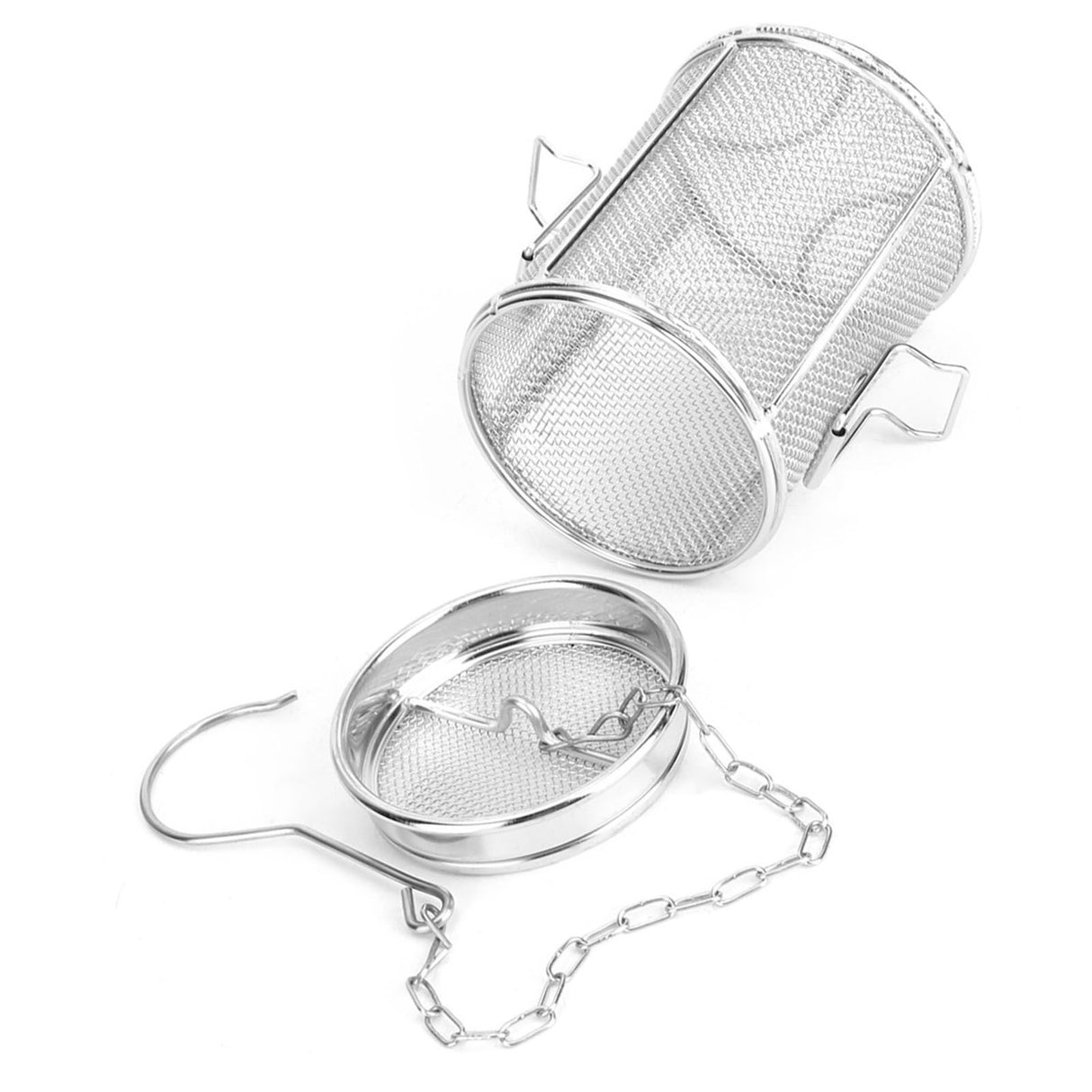 Stainless Steel Tea Ball Strainer Soup Seasonings Seperation Basket Spice Filter 8 x 10cm