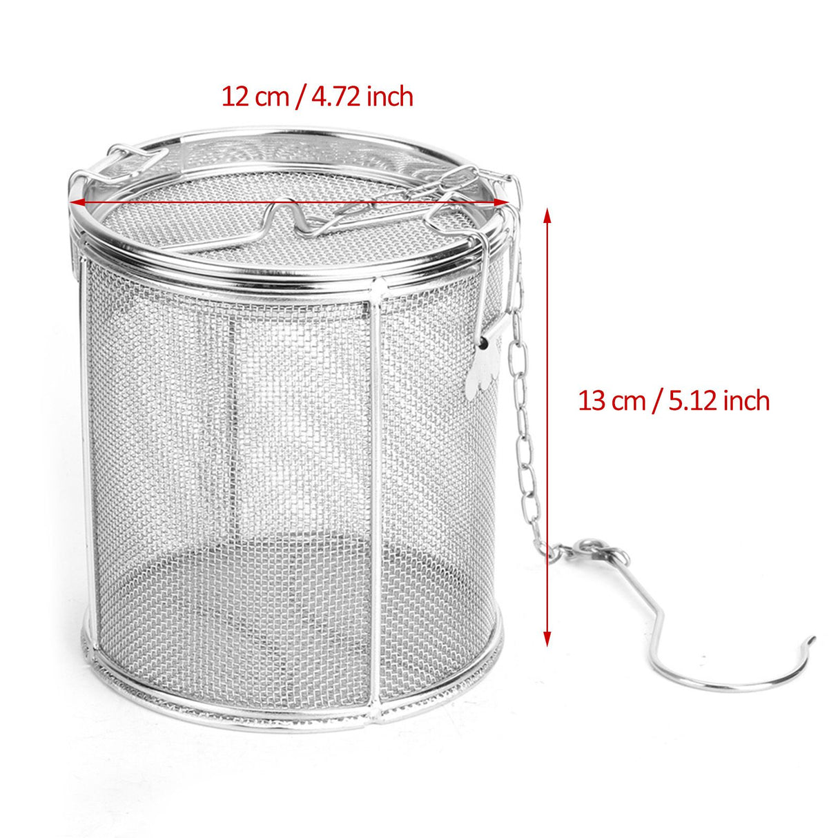 Stainless Steel Tea Ball Strainer Soup Seasonings Seperation Basket Spice Filter 12 x 13cm