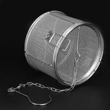 Stainless Steel Tea Ball Strainer Soup Seasonings Seperation Basket Spice Filter 14 x 10cm - Rear View