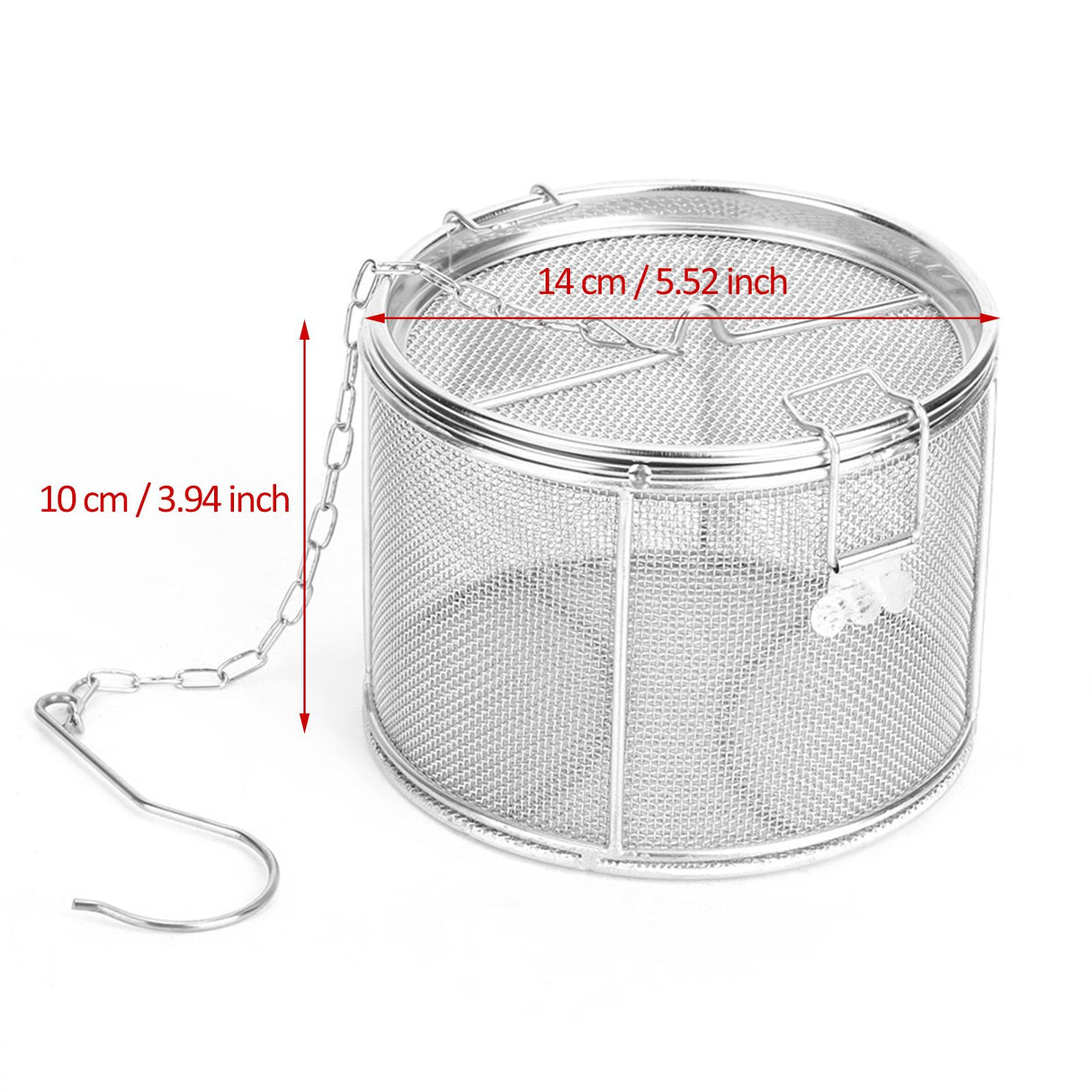Stainless Steel Tea Ball Strainer Soup Seasonings Seperation Basket Spice Filter 14 x 10cm