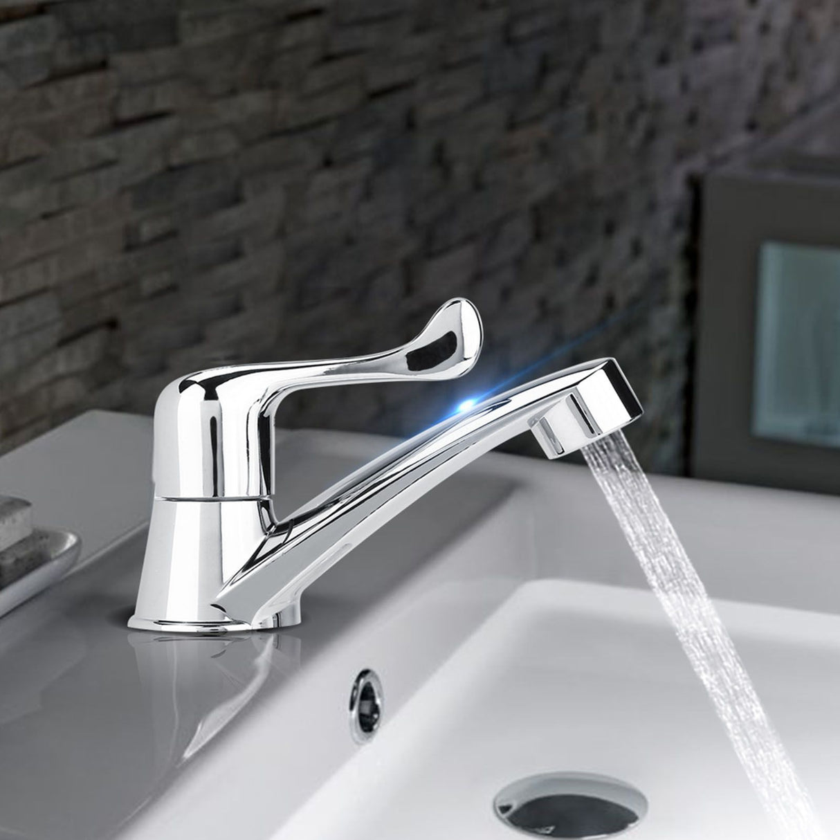 ABS Plastic Single Cold Faucet Water Tap Bathroom Basin Kitchen Sink Accessories(Tail G1/2)