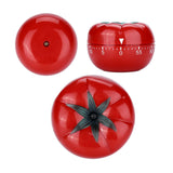 Tomato Shaped Mechanical 60 Minutes Countdown Timer Kitchen Cooking & Baking Helper 6.3 x 4.5cm - Front View