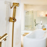 Solid Brass Wall Mount Shower Toilet Bathroom Handheld Bidet Diaper Spray Sprayer Shattaf Kit - Side View