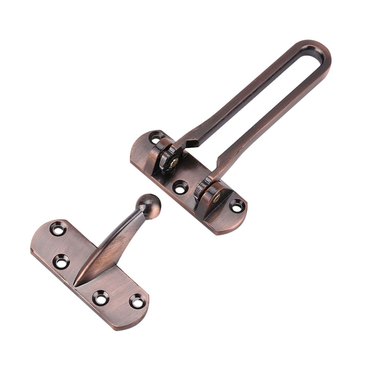 Heavy Duty Zinc Alloy Safety Guard Security Door Lock Latch for Home Hotel Door (Red Bronze)
