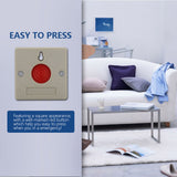 DC 24V Wired Safe Security Plastic Family Office Mini Emergency Alarm Panic Push Button - Side View