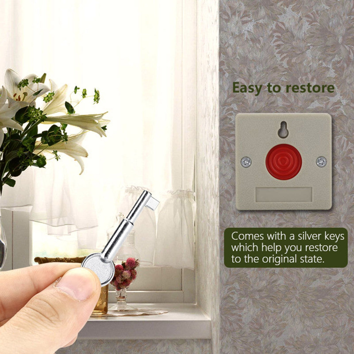 DC 24V Wired Safe Security Plastic Family Office Mini Emergency Alarm Panic Push Button