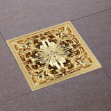 Antique Brass Square Floor Drain with Strainer Bathroom Washroom Drainage & Clean Accessories - Front View