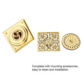 Antique Brass Square Floor Drain with Strainer Bathroom Washroom Drainage & Clean Accessories - Side View
