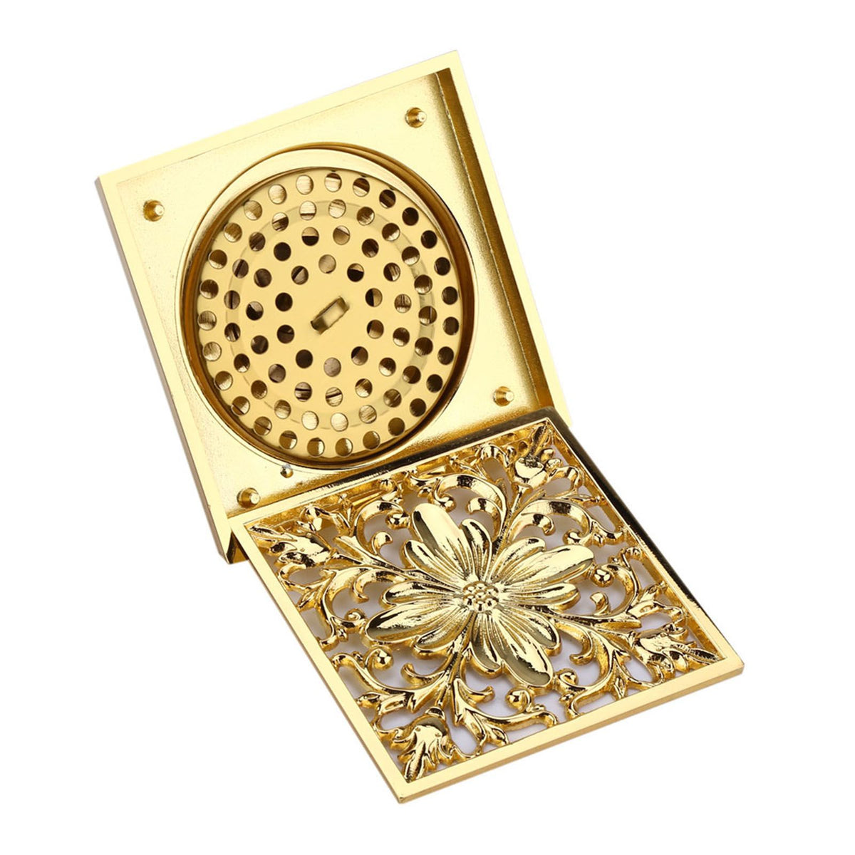 Antique Brass Square Floor Drain with Strainer Bathroom Washroom Drainage & Clean Accessories