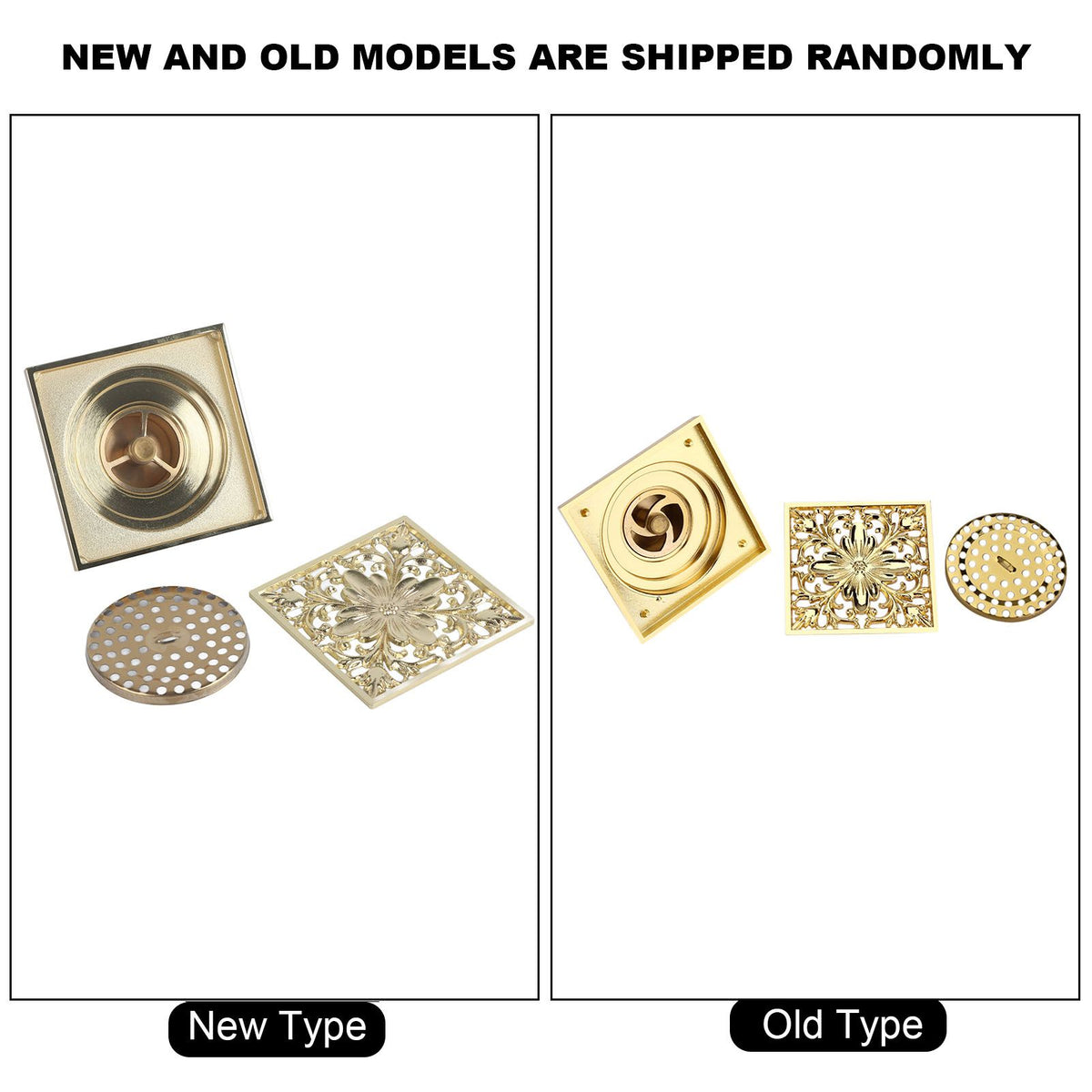 Antique Brass Square Floor Drain with Strainer Bathroom Washroom Drainage & Clean Accessories