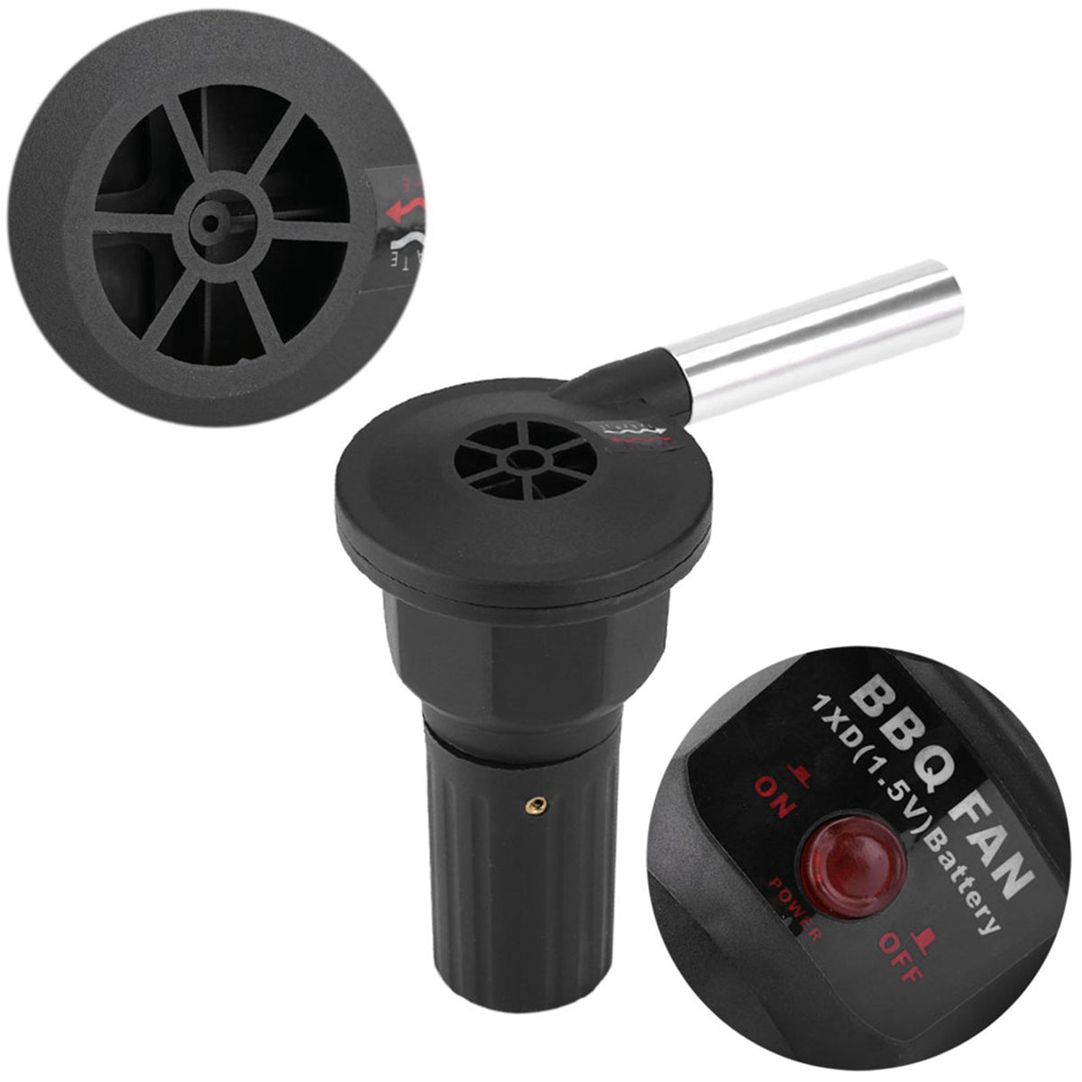 Portable Battery Powered BBQ Fan Air Blower for Outdoor Camping Picnic Charcoal Grill Barbecue