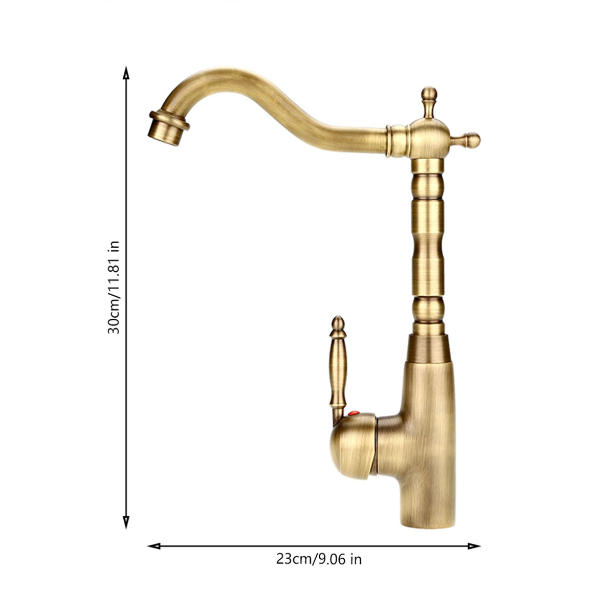 Antique Retro Style Solid Brass Kitchen Bathroom Basin Sink Faucet Hot Cold Pipes Mixer Tap