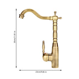 Antique Retro Style Solid Brass Kitchen Bathroom Basin Sink Faucet Hot Cold Pipes Mixer Tap - 45-Degree Angle