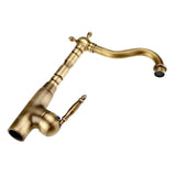 Antique Retro Style Solid Brass Kitchen Bathroom Basin Sink Faucet Hot Cold Pipes Mixer Tap - Extra Image