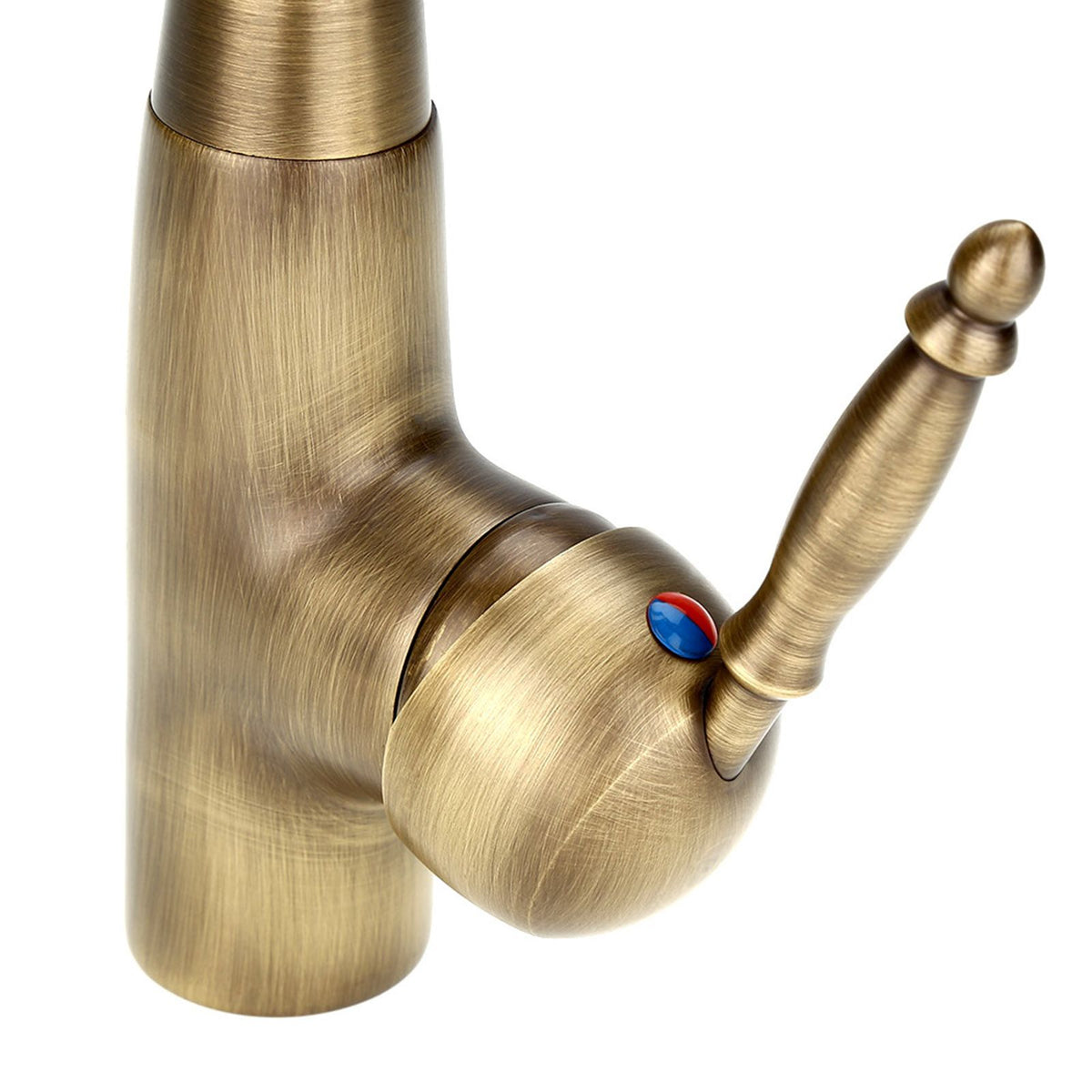 Antique Retro Style Solid Brass Kitchen Bathroom Basin Sink Faucet Hot Cold Pipes Mixer Tap