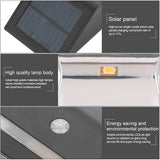 Solar Powered PIR Motion Sensor 2 LED Path Wall Light Garden Security Lamps Black Warm White - 45-Degree Angle