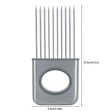 Stainless Steel Onion Holder Fruits Veg Meat Cutter Slicer Peeler Chopper with 10 Prongs - 45-Degree Angle