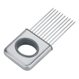 Stainless Steel Onion Holder Fruits Veg Meat Cutter Slicer Peeler Chopper with 10 Prongs