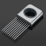 Stainless Steel Onion Holder Fruits Veg Meat Cutter Slicer Peeler Chopper with 10 Prongs - Extra Image