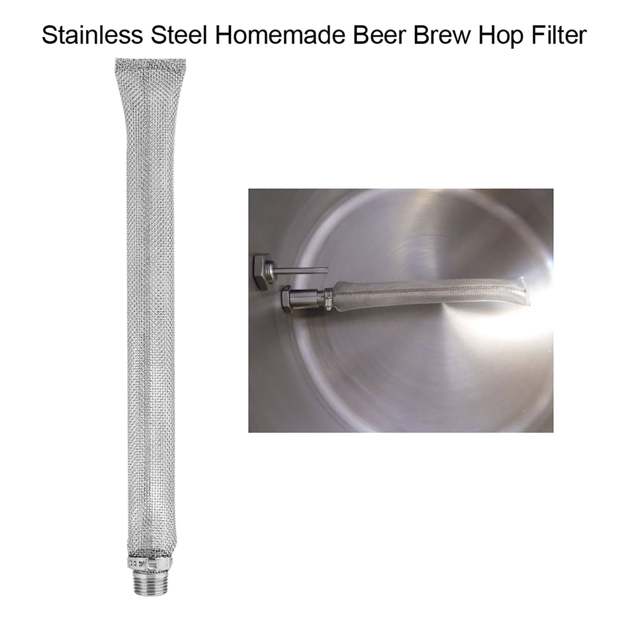 304 Stainless Steel Homemade Beer Brew Hop Filter Screen Strainer Tool (12inch)