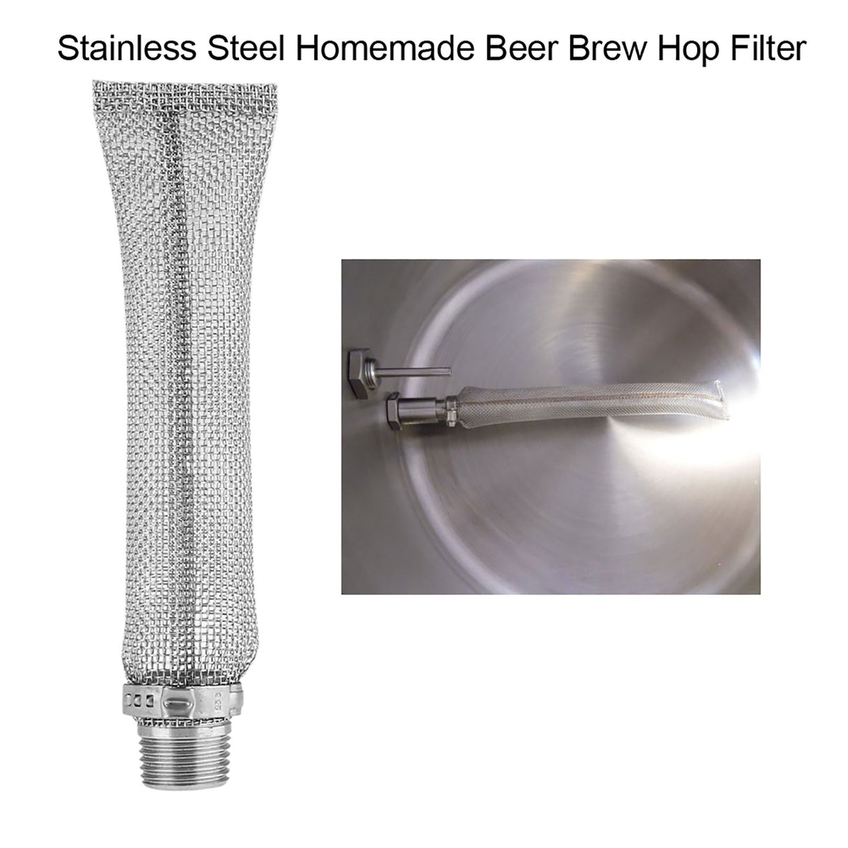 304 Stainless Steel Homemade Beer Brew Hop Filter Screen Strainer Tool (6inch)