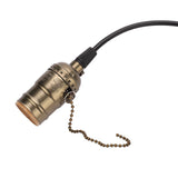 E27 Vintage Pendant Light Holder with Pull Chain Switch Lamp Base Ceiling Mounted (Bronze)