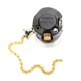 E27 Aluminum Vintage Light Socket with Pull Chain Desk Lamp Lighting Holder Screw Base (Golden)