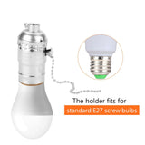E27 Aluminum Vintage Light Socket with Pull Chain Desk Lamp Lighting Holder Screw Base (Silver)
