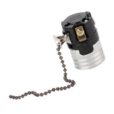 E27 Aluminum Vintage Light Socket with Pull Chain Desk Lamp Lighting Holder Screw Base (Black)