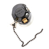 E27 Aluminum Vintage Light Socket with Pull Chain Desk Lamp Lighting Holder Screw Base (Black) - Extra Image