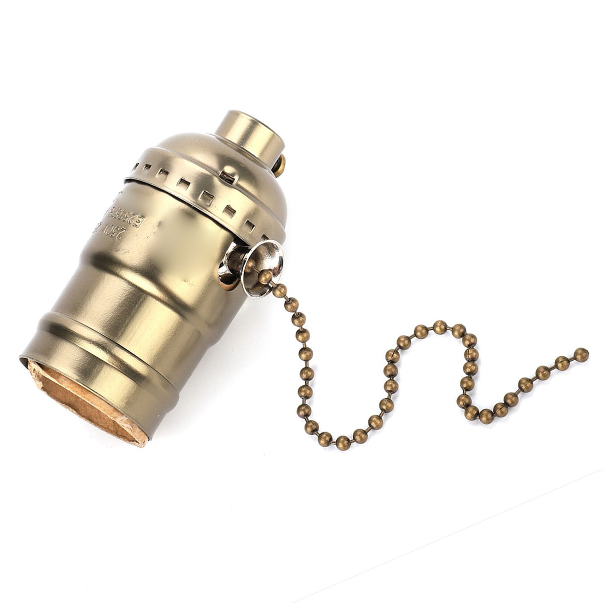 E27 Aluminum Vintage Light Socket with Pull Chain Desk Lamp Lighting Holder Screw Base (Bronze)